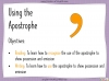Using the Apostrophe Teaching Resources (slide 2/12)